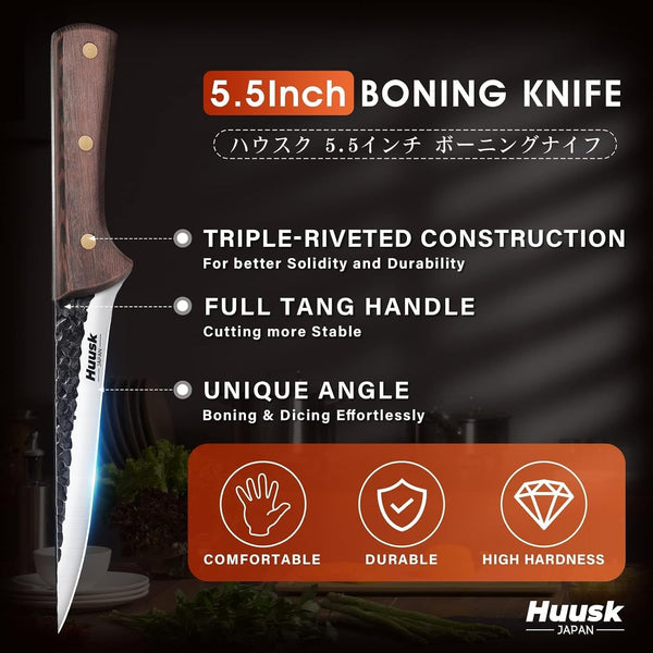 Boning Knife for Meat Cutting, 5.5" Fish Fillet Knives with Sheath4