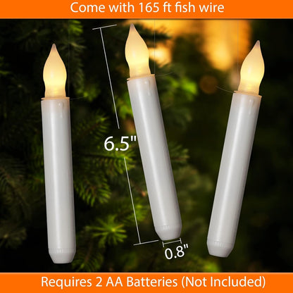 Floating Candle with Wand Remote, 12 Pcs Magical Candlesticks Witch Decors, Warm Yellow Flameless Taper Candles Battery Operated, LED Window Candle for Halloween Party Decor3