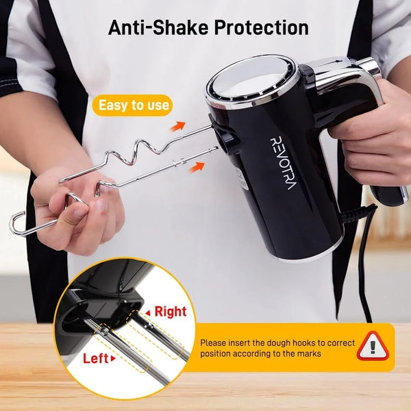 Electric Hand Mixer, Handheld Mixer with LCD Display and Storage Base | 5 Speeds & Turbo, One-Button Eject, 2 Beaters, 2 Dough Hooks, 1 Whisks, Kitchen Blender for Eggs, Cream, Dough, Baking7
