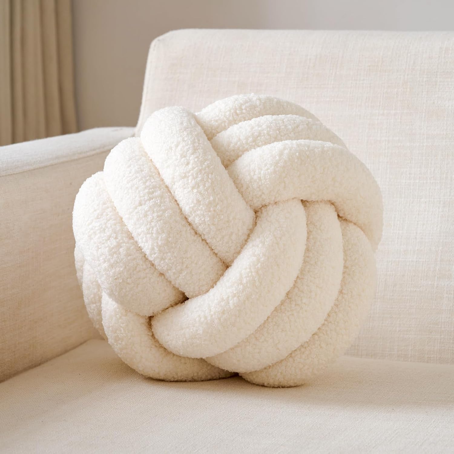 knot-pillow-ball-soft-home-decorative-round-throw-pillow-handmade-knotted-plush-pillow-round-boucle-pillow-cushion-8-6-inches-ivory