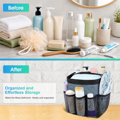 Mesh Shower Caddy Portable - 9 Pockets for College Dorm Room Essential5