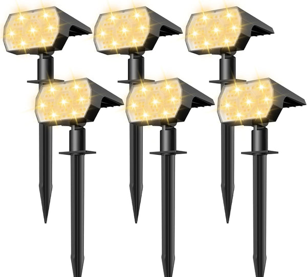 Solar Lights Outdoor Waterproof - 6 Pack (Warm White)1