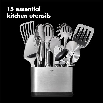 OXO Steel Piece Utensil Set, 15 PC, Stainless Steel4