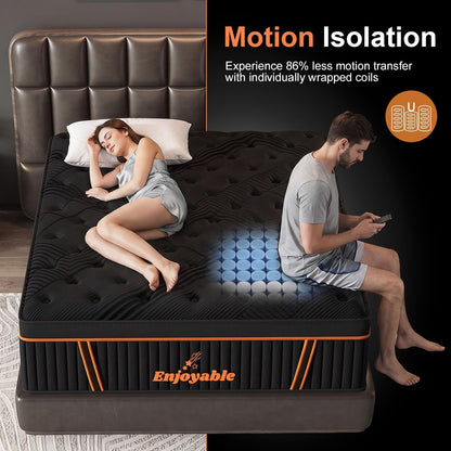 Queen Mattress 14 Inch - Hybrid Queen Size Bed in a Box with Memory Foam & Pocket Springs, Medium Firm Cool Sleep Mattress with Zoned Support, Motion Isolation, Certipur-Us Certified, Fiberglass-Free5