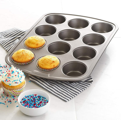 Everyday Nonstick Steel Muffin Pan, 12 Cup, Gray3