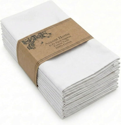 Cloth Napkins Set of 6 18X18 Inch 100% Cotton Dinner Napkin Washable Hotel Quality Reusable Kitchen & Table Linen for Fall Thanksgiving Family Dinners Weddings & Everyday Use - White1