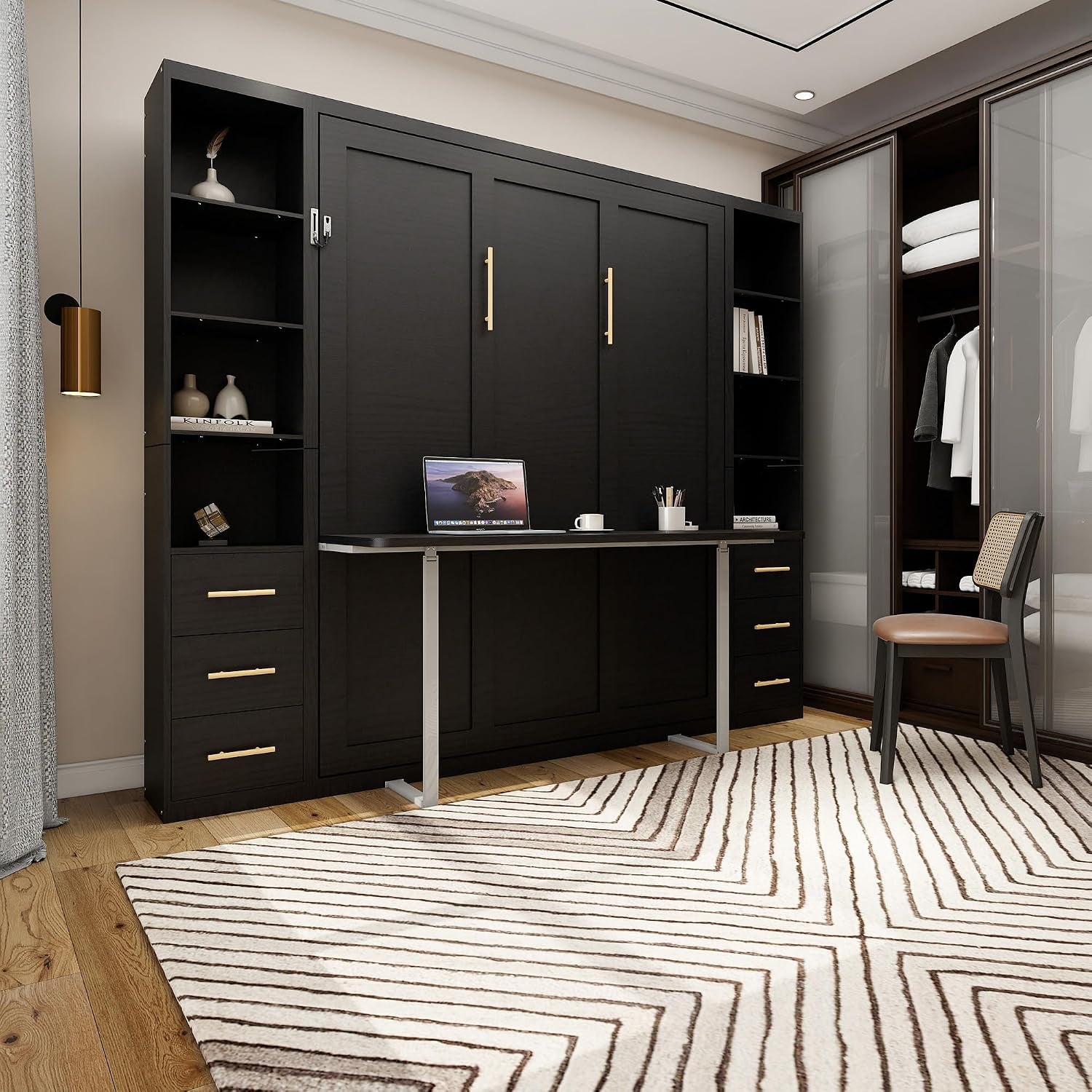 queen-size-vertical-cabinet-metal-murphy-bed-with-desk-black