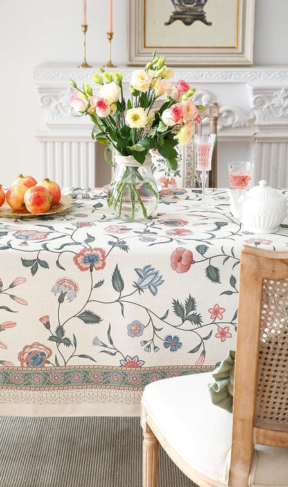 Designer French Linen Tablecloth Rectangular,71"X55"-Daffy4