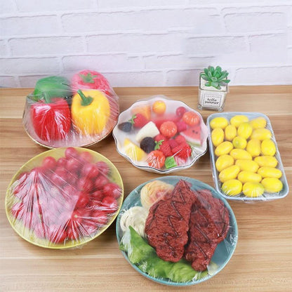 300Pcs Reusable Elastic Food Covers - Universal Stretchable Clear Adjustable Plastic Plate & Bowl Covers, Outdoor Fresh Keeping Bags, Kitchen Baking Picnic and Food Storage Bread Proofing Cover.3