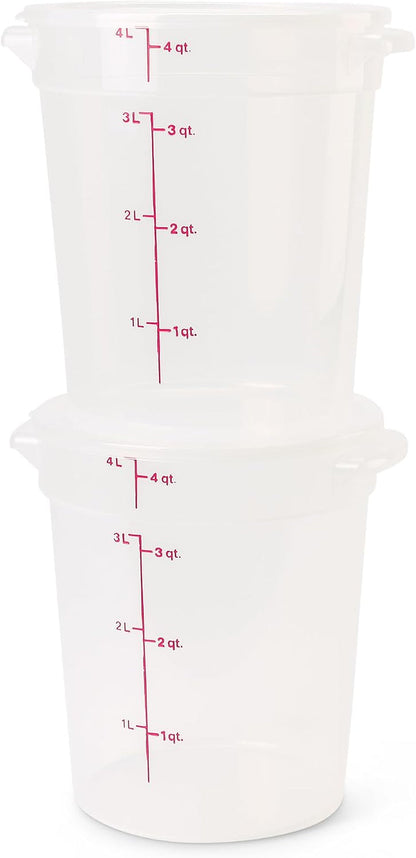 Food Storage Containers with Lids (Bpa-Free) - 4 Quart - Food Grade Buckets with Lids (2 Pack) - for Dough Proofing and Brining (Translucent)3