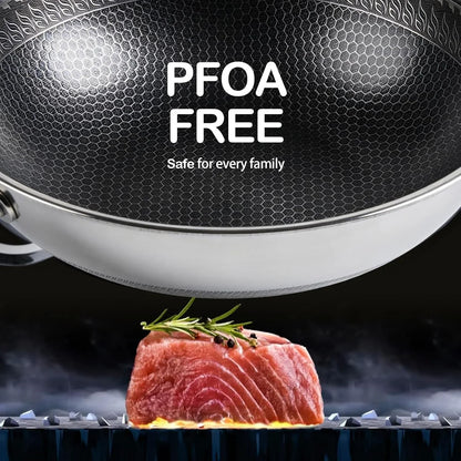 Hybrid Nonstick Stainless Steel Wok Pan 12 Inch with Lid – Snowclad Technology, Induction Compatible, PFOA Free, Dishwasher Safe, Ideal for Stir-Fry – Comes with Lid3