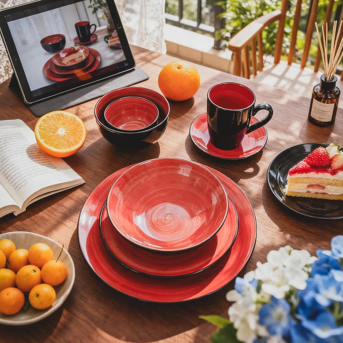 stoneware-sonoma-56pc-dinnerware-set-black-speckled-spin-wash-red