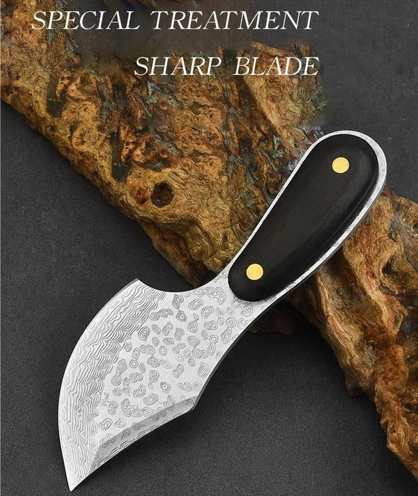 Meat Cleaver,Cleaver Knife Outdoor Multifunctional Knife Damascus Pattern Meat Cleaver Bone Cleaver Forging Knife Stainless Steel Kitchen Knife with Sheath6