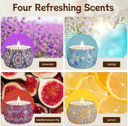 Scented Candles, 4-Pack Soy Wax Candle Set, Gifts for Women2