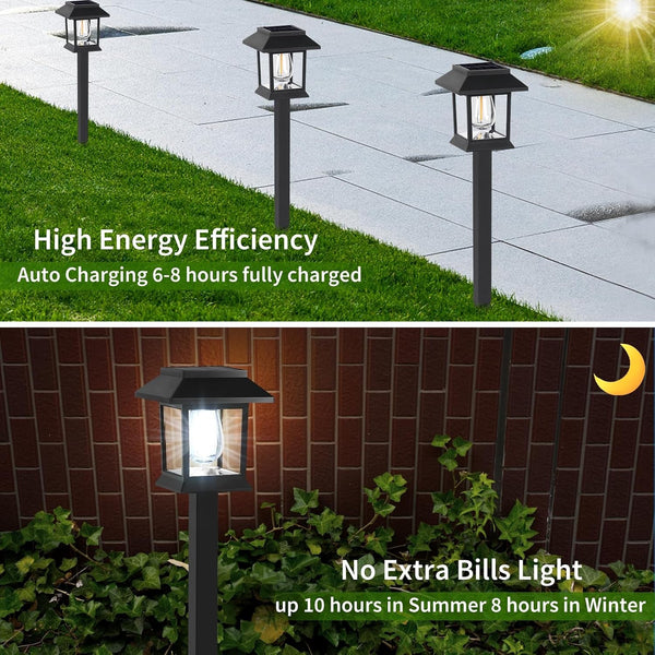 Solar Pathway Lights Outdoor,12 Pack Cool White 6000K Solar Lights,3