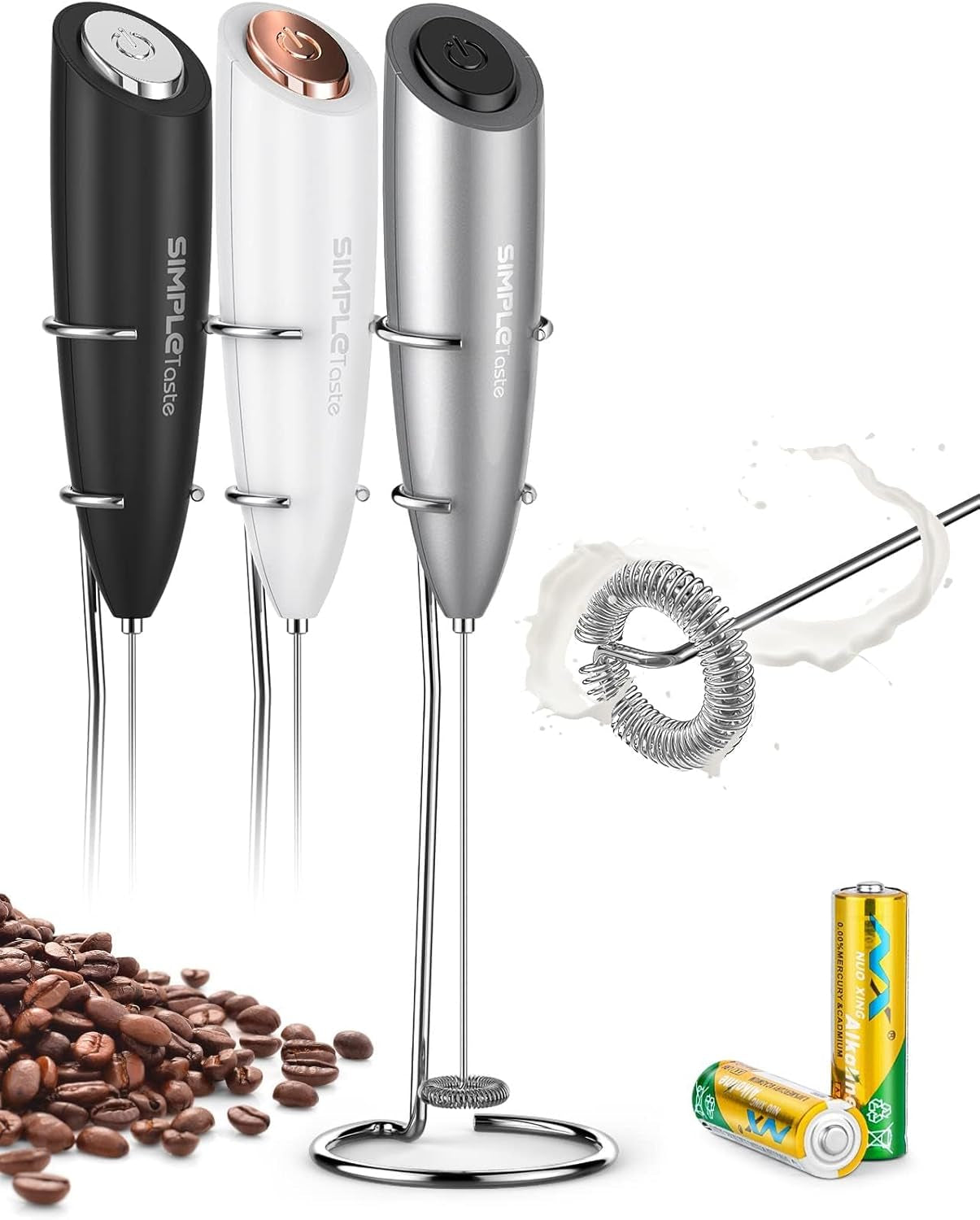 milk-frother-handheld-electric-foam-maker-battery-operated-drink-mixer-with-stainless-steel-whisk-for-cappuccino-bulletproof-coffee-latte-gray-with-stand