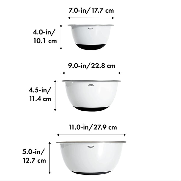 OXO Good Grips Mixing Bowl Set - 3-Piece, Stainless Steel6