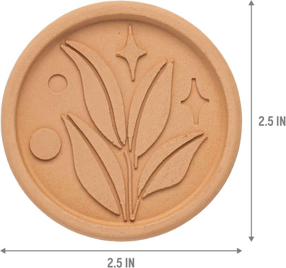 Brown Sugar Saver and Softener Disc with Elegant Leaf Design, Multiple Uses for Food Storage Containers, Reusable and Food Safe, Terracotta, 2 Pack3
