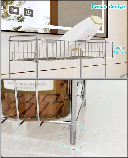 2-Tier Bathroom Storage Organizer Rack, Stainless Steel Shower Caddy, Counter and Vanity Shelf5