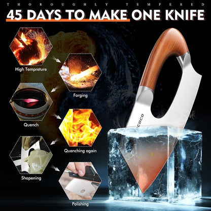 Effort Saving Meat Cleaver - Bronze Easy Handle Chef Knife4
