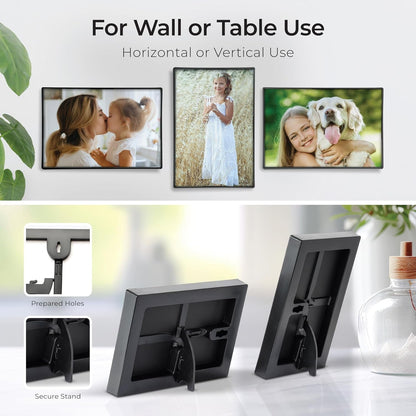 4X6 Picture Frame Set - Black 4X6 Frames for Photos, Artwork, and Postcards - Bulk Pack of 12 Black Picture Frames with Front-Loading Glass, Vertical/Horizontal5