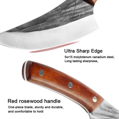 Meat Cleaver, Forged Steel Boning Knives 5Cr15 Meat Cleaver Cooking Knives Fish Knife for Kitchen(Knife)4