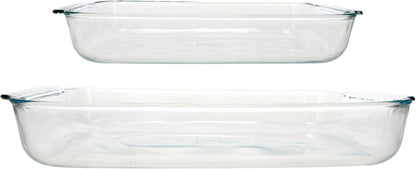 233 (3Qt) and 232 (2Qt) Clear Glass Baking Dishes - Made in USA | Clear Glass | Oven, Microwave & Dishwasher Safe | Ideal for Casseroles, Desserts & Meal Prep | Nesting Design4