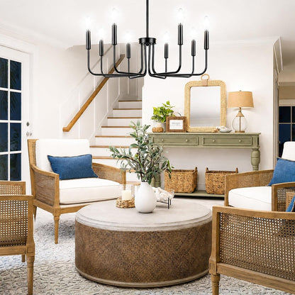8-Light Black Chandelier, Farmhouse Hanging Light for Dining Room9