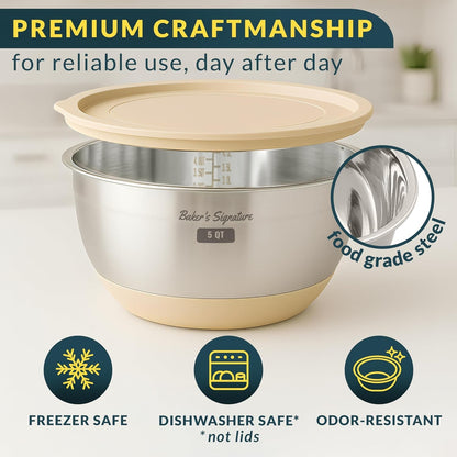 Stainless Steel Mixing Bowls with Lids Set, 5 Sizes4