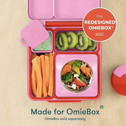 box (2 Pack) Leakproof Dips Containers to Go, Salad Dressing Container, Condiment Container with Lids - Food Safe Silicone - 4 Ounces (Pink/Teal)2