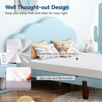 Memory Foam Mattress, Soft Plush Feel, Breathable, 6 Inch, Twin, White/Grey7