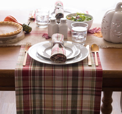 Give Thanks Plaid Fall Table Decor, Autumn & Thanksgiving Tabletop Linens, 14X72 Table Runner5