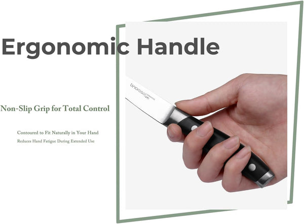 3.5 Inch Paring Knife, Sharp Forged German Stainless Steel Kitchen Knife, Full Tang Small Fruit Knife with Ergonomic Handle, Premium Classic Series with Elegant Gift Box3