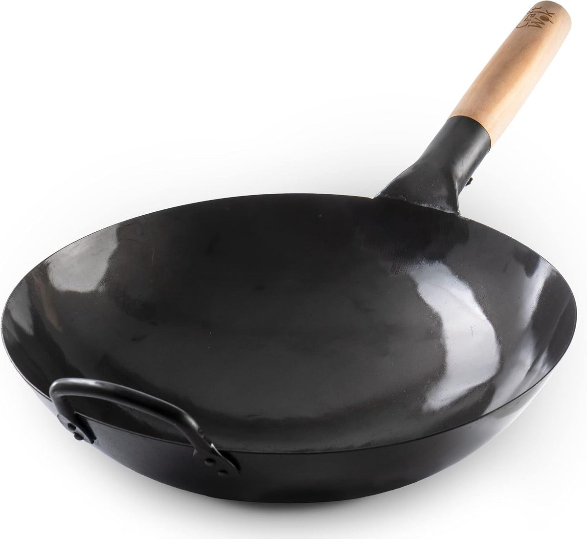 black13-pre-seasoned-hand-hammered-carbon-steel-pow-wok-with-wooden-and-steel-helper-handle-13-inch-round-bottom