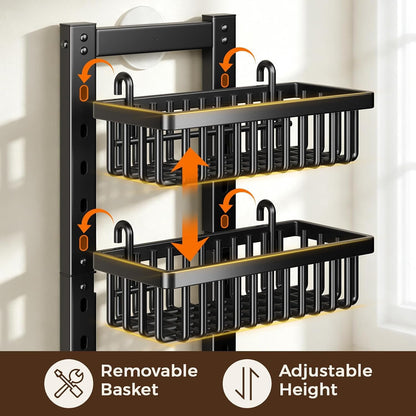 9 Tier Narrow over the Door Pantry Organizer, 2 in 1 Wall Mount or Hanging Spice Rack with Adjustable Deep Basket, Heavy-Duty Seasoning Organizer and Storage for Kitchen Closet Bathroom3
