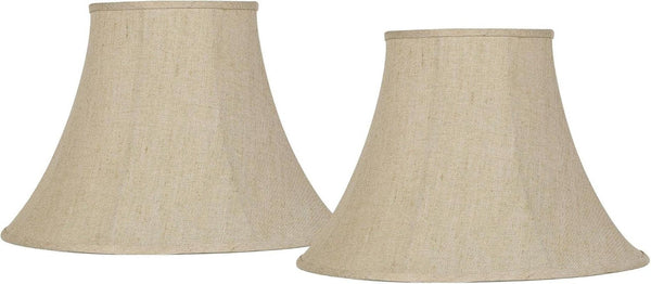 Extra Large Beige Linen Set of 2 Bell Lamp Shades 9X19X12.5 (Spider) | 9" Top X 19" Bottom X 12.5" High X 13.5" Slant Replacement for Table + Floor Lamps Shade Pre-Assembled Harp + Finial1