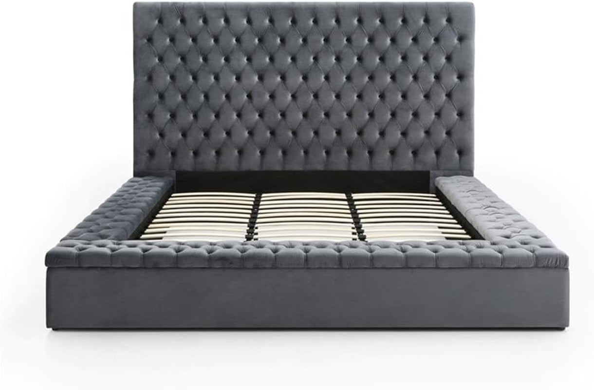 cosmopolitan-velvet-upholstered-platform-queen-bed-in-gray