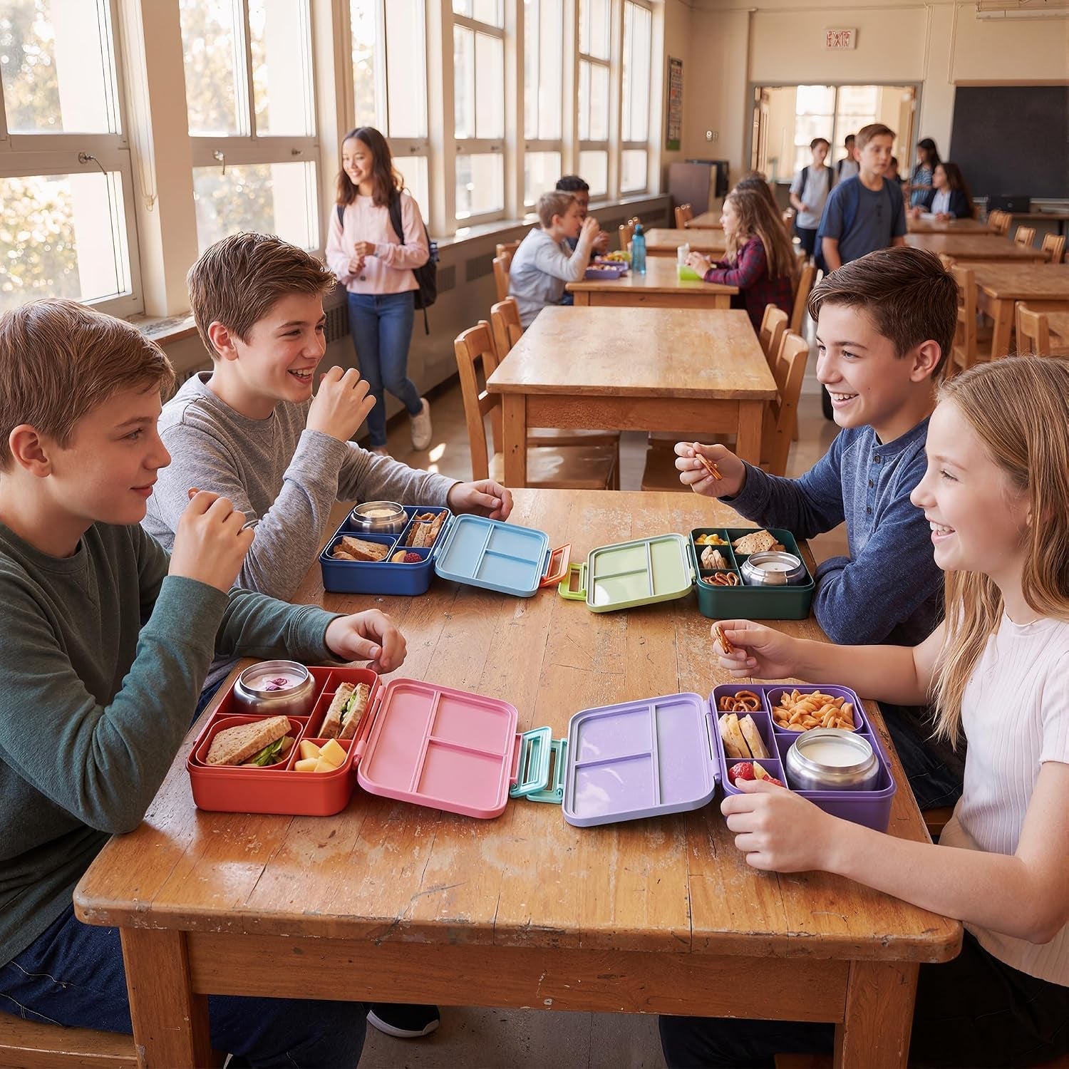 bento-lunch-box-for-kids-with-8oz-soup-thermo-leak-proof-lunch-food-containers-with-snack-sauce-container-for-kid-girls-boys-to-school-blue-bag
