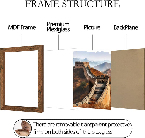 8.5 X 11 Picture Frame, Photo Frame for Wall Mounting Display, Brown5