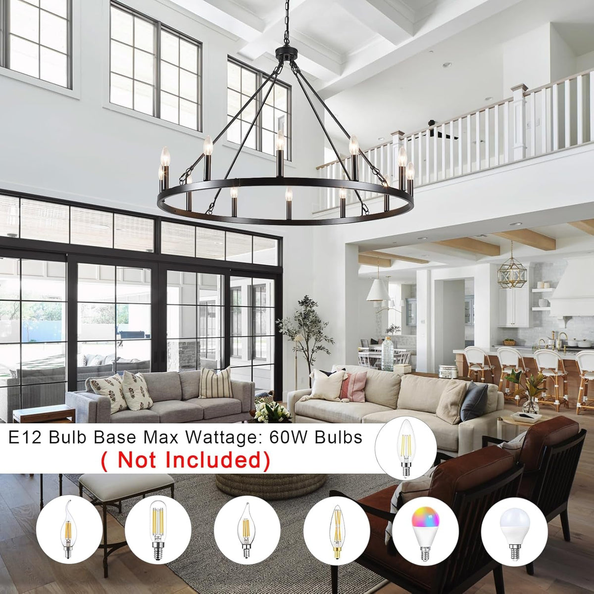 wagon-wheel-chandelier-12-light-38-large-black-farmhouse-chandelier-for-dining-room-rustic-country-pendant-light-fixtures-hanging-modern-round-chandeliers-for-living-room-high-ceilings-foyer-entryway