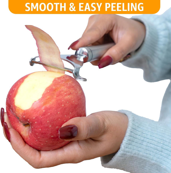 Vegetable Peeler for Kitchen, Y Peeler with SUS 304 Stainless Steel Blade & Handle, Ultra Sharp Potato Peeler with Built-In Eye Remover, Multifunctional Fruit & Veggie Peeler, Easy-Hang Loop3