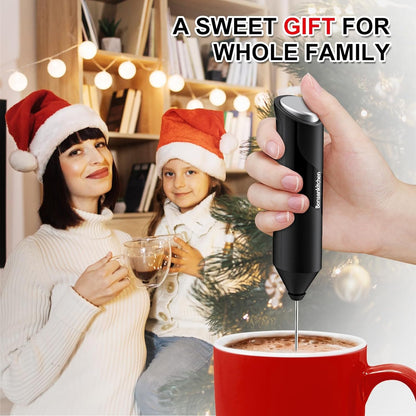 Milk Frother for Coffee, Battery Operated, Black | Fast Handheld Drink Mixer with Stainless Steel Whisk, Powerful Hand Frother, Creates Rich Foam7