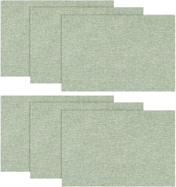 Sage Green Placemats Set of 6, 12X18 Inch Spring Summer Washable Holiday Table Mats for Party Kitchen Dining Decoration1