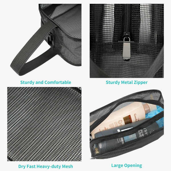 Mesh Shower Caddy Bag for Bathroom Gym Camping Portable Travel Mesh Toiletry Bag for Women Men3