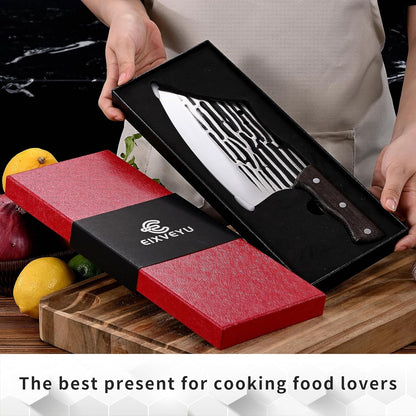 Butcher Knife Forged Cleaver Knife Ultra Sharp Kitchen Knife Chef Knife for Meat Cutting with Wooden Handle9