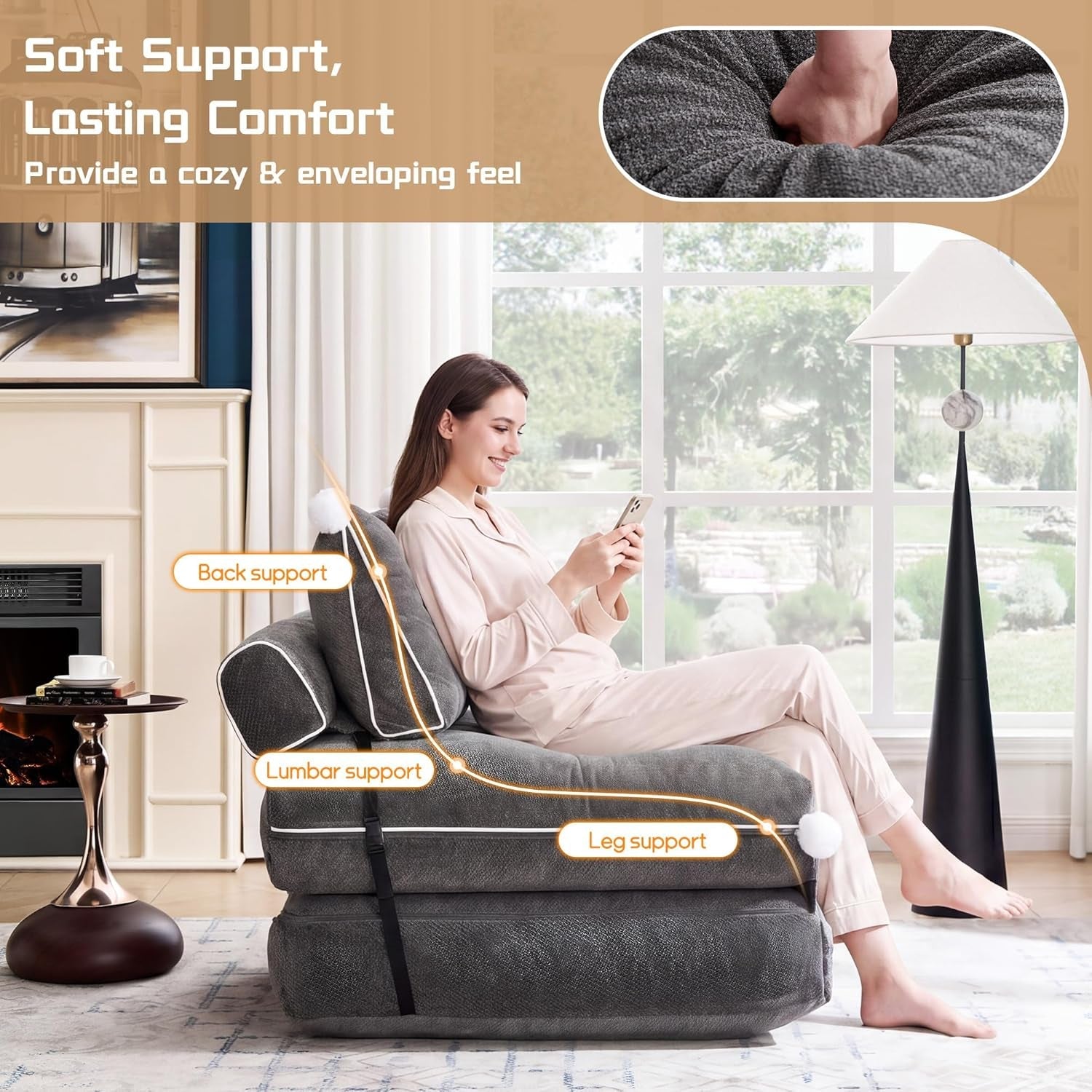folding-sofa-bed-convertible-fold-out-couch-bed-for-adults-comfy-chenille-sleeper-chair-with-back-support-no-wall-needed-floor-sofa-bed-for-living-room-bedroom-apartment-grey
