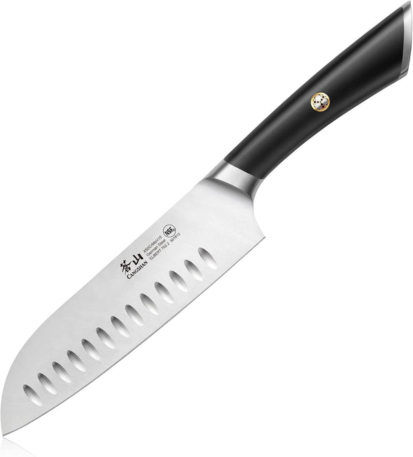 ELBERT Series German Steel Forged 7" Santoku Knife (Black)1