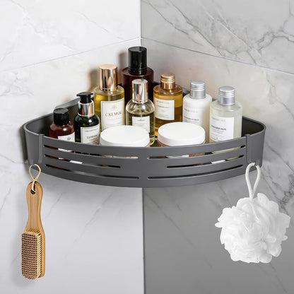 Matte Gray Corner Shower Shelf, 1-Pack Aluminum Bathroom Caddy1