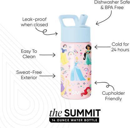 Simple Modern Disney Princess Kids Water Bottle & Toddler Cup | 14Oz2