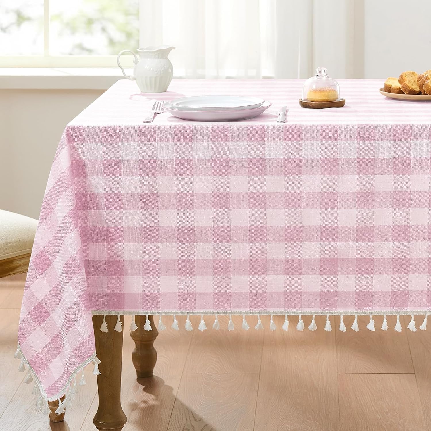 checkered-tablecloth-rectangle-linen-cotton-gingham-table-cloth-with-tassel-washable-buffalo-plaid-table-cover-wrinkle-free-for-kitchen-dining-and-outdoor-picnic-55-x-70-inch-pink